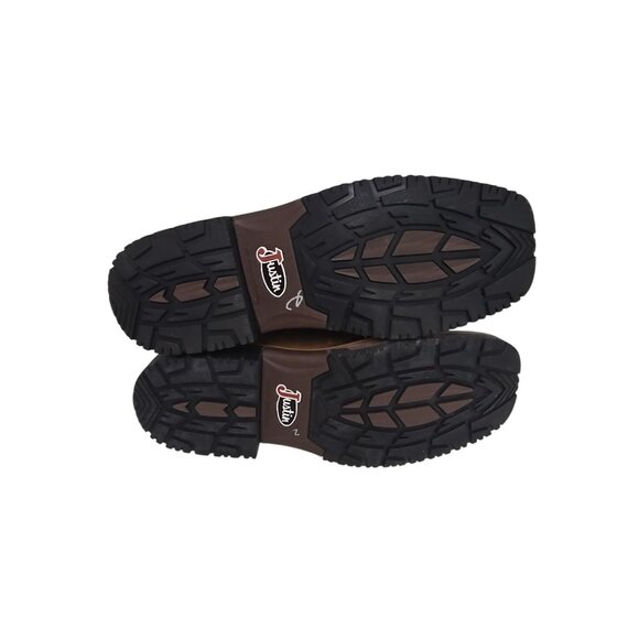 Justin Men's SE4972 Derrickman 11" Steel Toe Waterproof Boot Brown Green 9EE - Picture 7 of 7